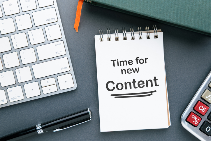 notepad with time for new content written